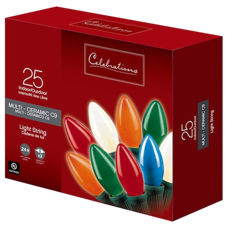 Celebrations Celebrations Incandescent C9 Multicolored 25 ct String Christmas Lights 24 ft. C4BG4213